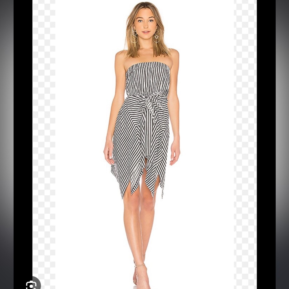 L’academie X Revolve Only Way Out Strapless Striped Hanky Hem‎ Tie Front Dress